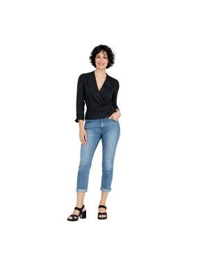 ZARA Black Wrap XS Style Long Sleeve Blouse